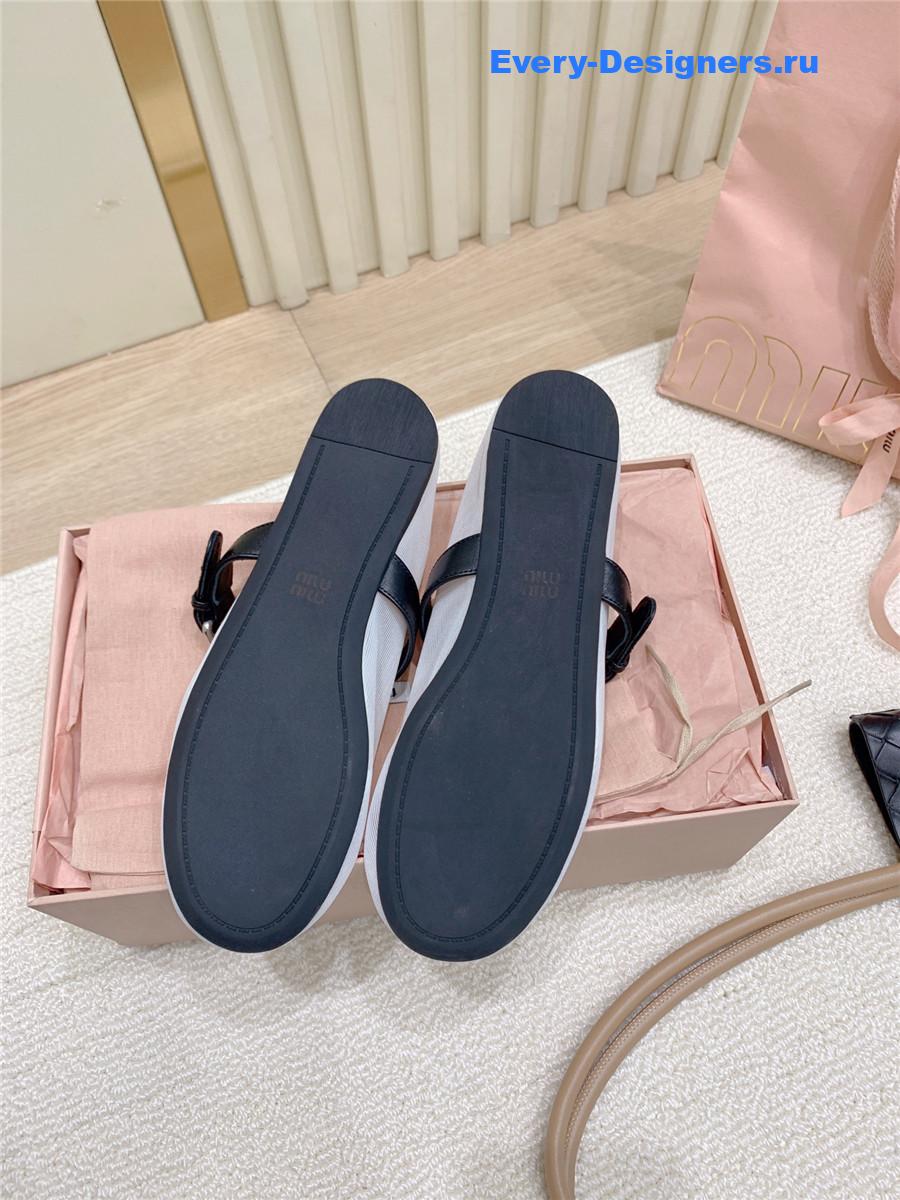Miu Miu white mesh fabric ballerinas