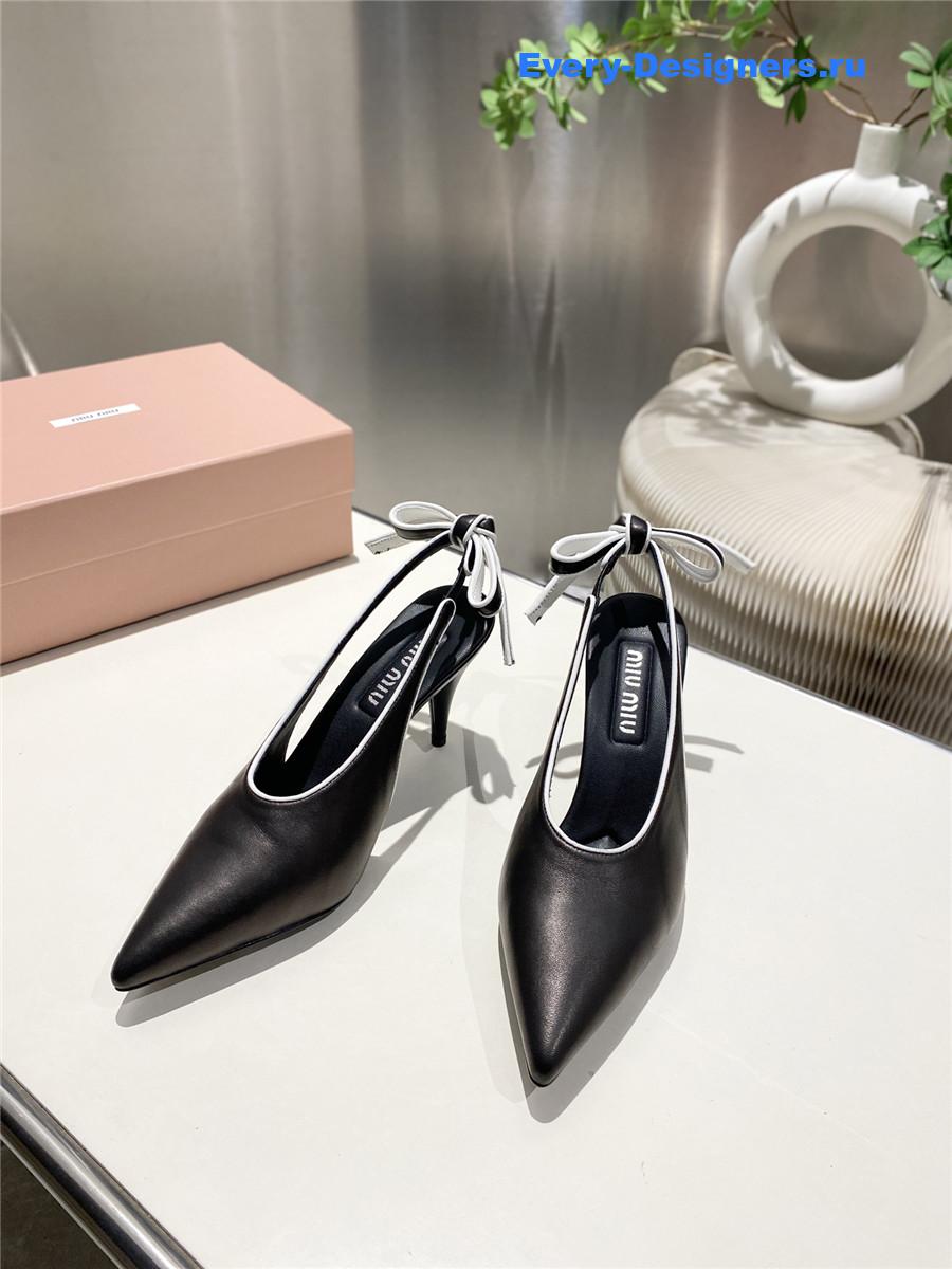Miu Miu Black Kitten Heel Pumps