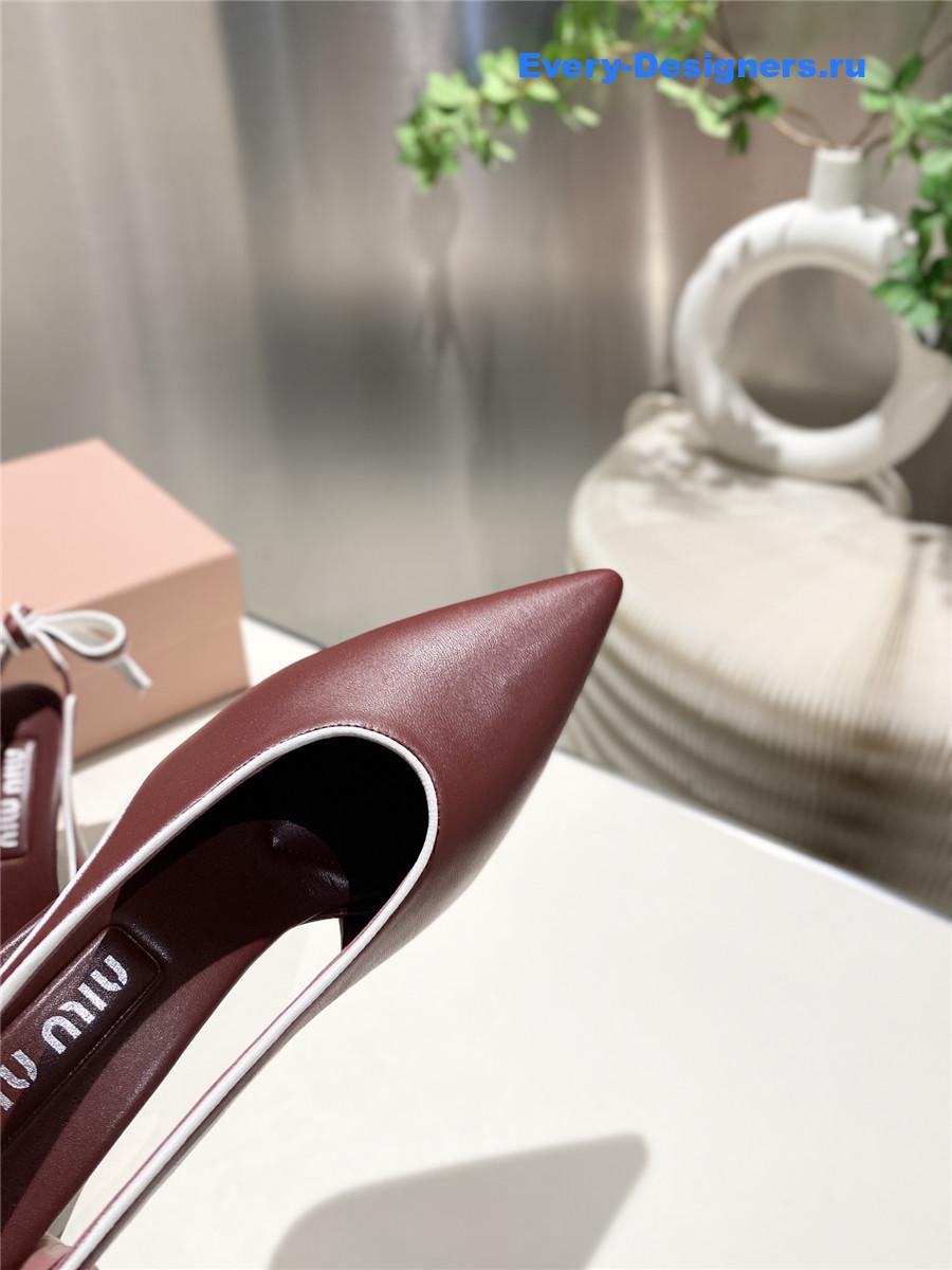 Miu Miu Burgundy Kitten Heel Pumps