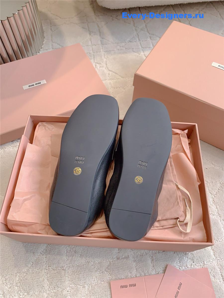 Miu Miu Black Metallic Loafers