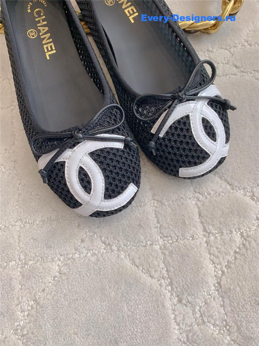 Ch**el black mesh flats