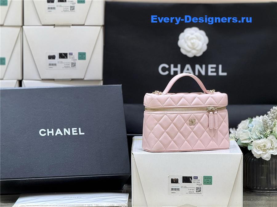Ch**el light pink quilted clutch