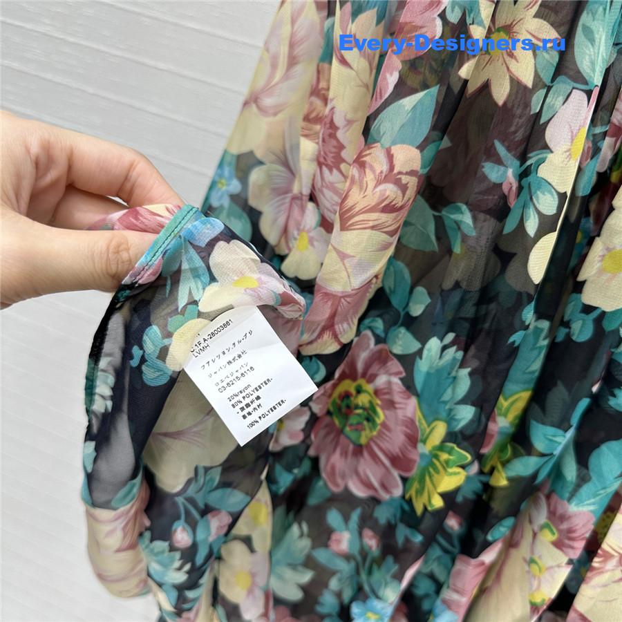 Chloé Green Silk Chiffon Maxi Skirt