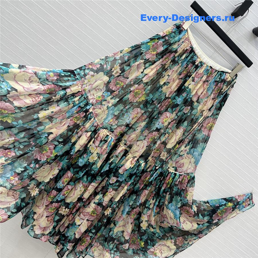 Chloé Green Silk Chiffon Maxi Skirt