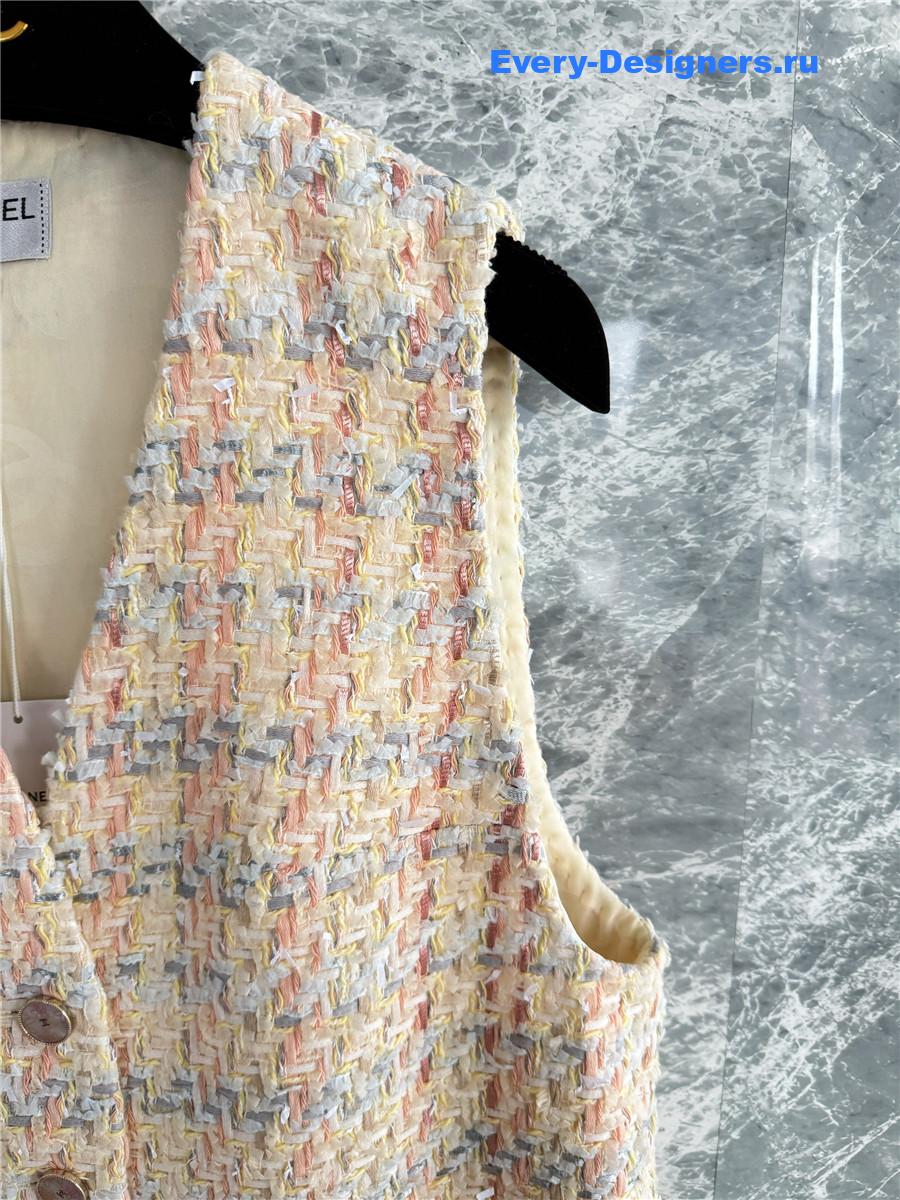 Ch**el yellow tweed pocket vest
