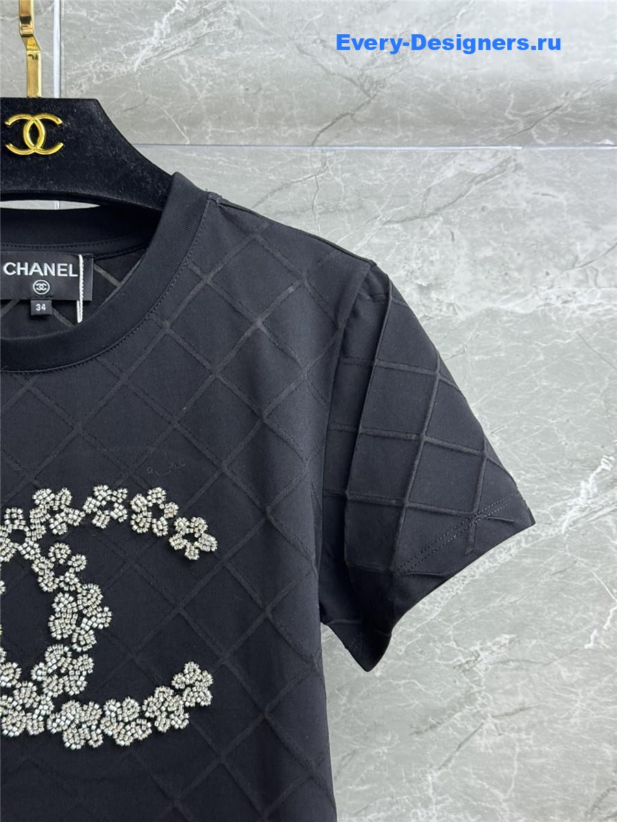 Ch**el black cc beaded t-shirt