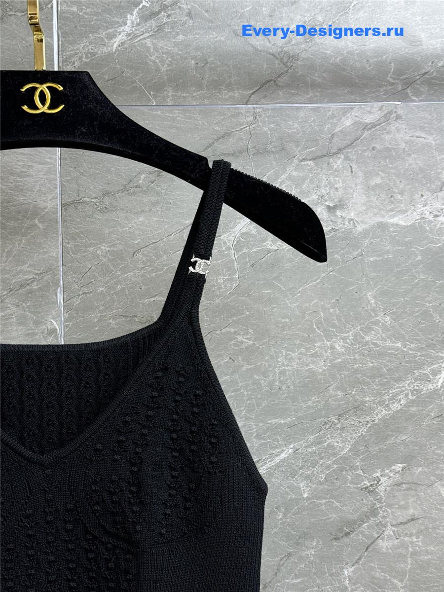 Ch**el black rhinestone camisole vest
