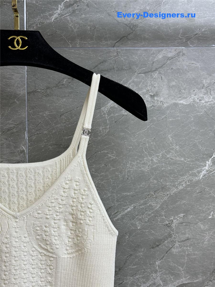 Ch**el white rhinestone camisole vest