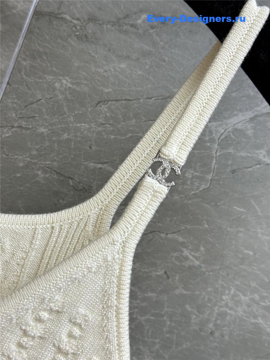 Ch**el white rhinestone camisole vest