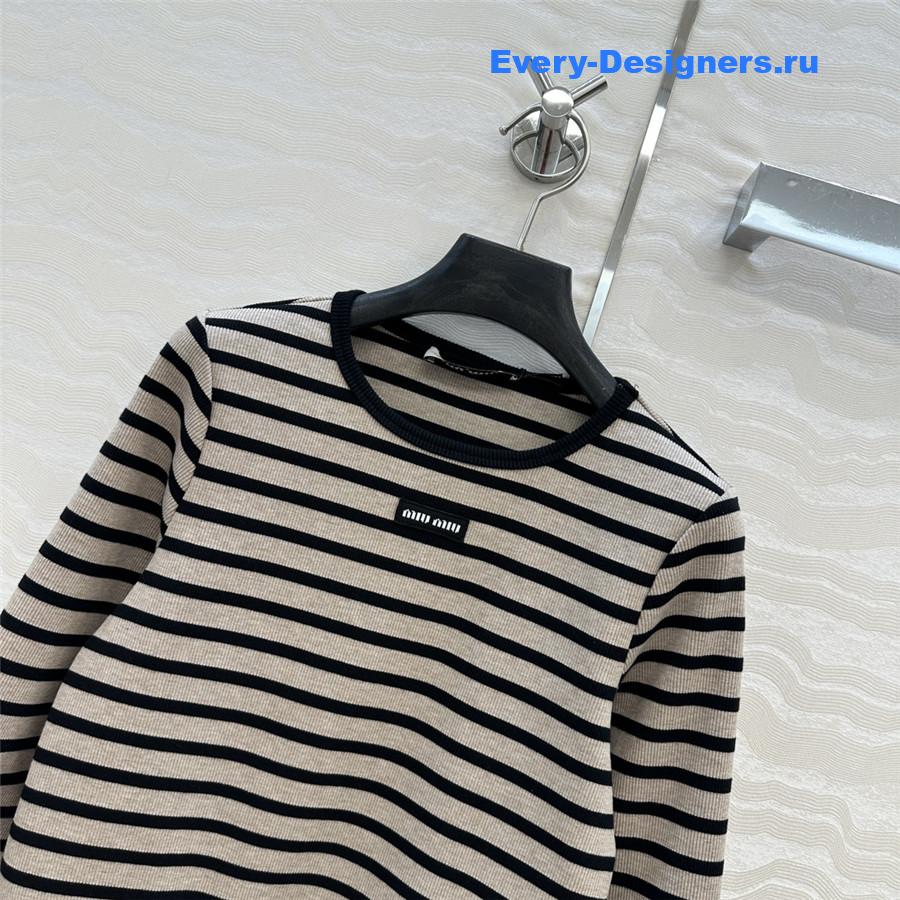 Miu Miu Striped Cropped Top