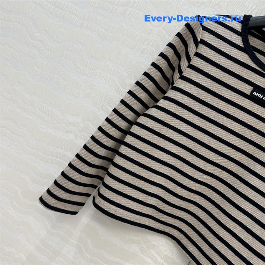 Miu Miu Striped Cropped Top