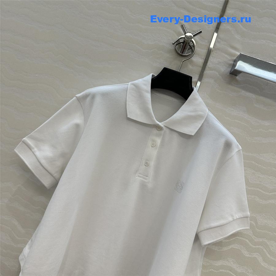 L0ew* white cotton polo shirt
