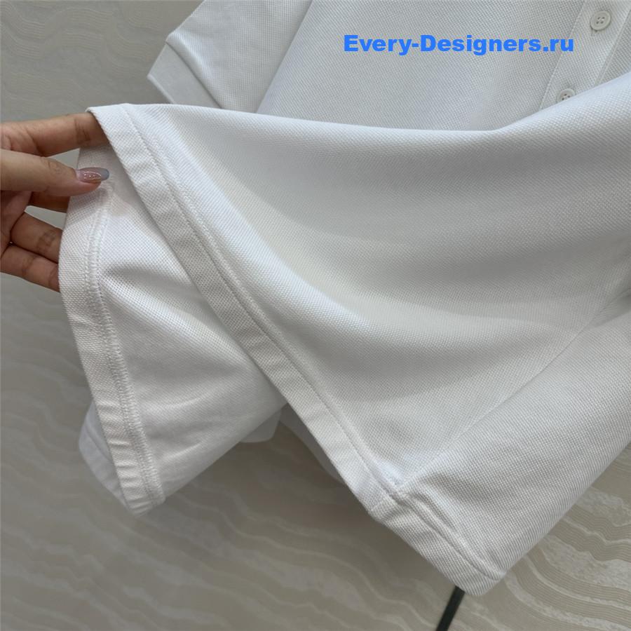 L0ew* white cotton polo shirt
