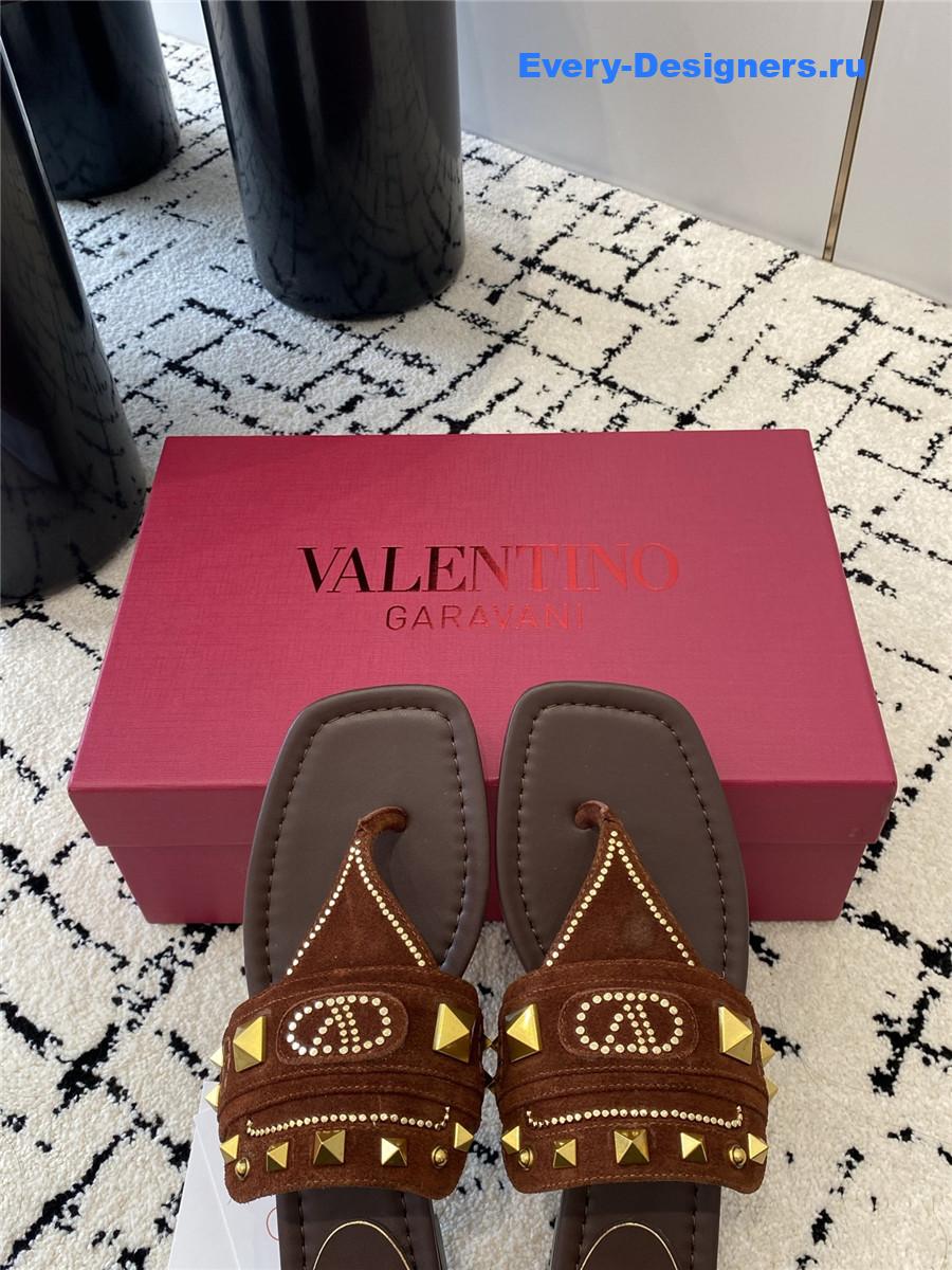 Va1e*ntin0 brown suede plaster caster sandals