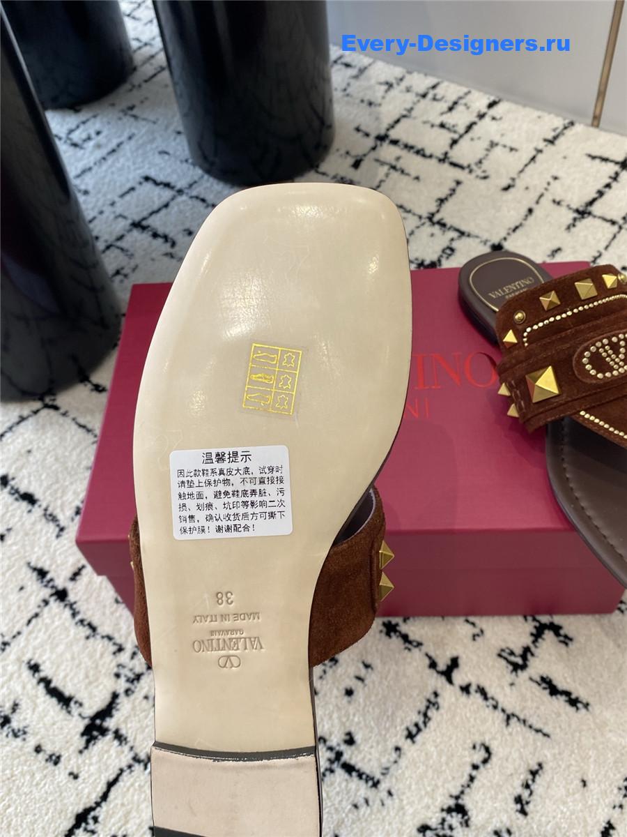 Va1e*ntin0 brown suede plaster caster sandals
