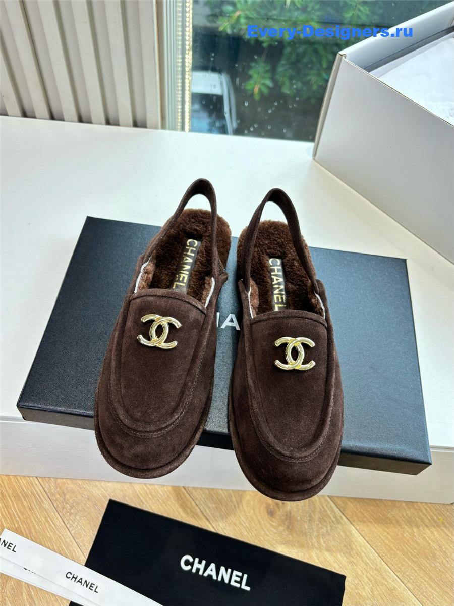 Ch**el wool mary jane sandals in brown