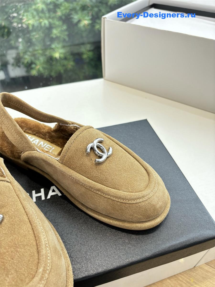 Ch**el mary jane wool cap toe sandals in beige