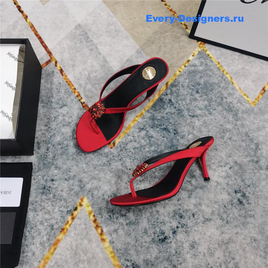 Sa1nt Lau*nt rhinestone slippers