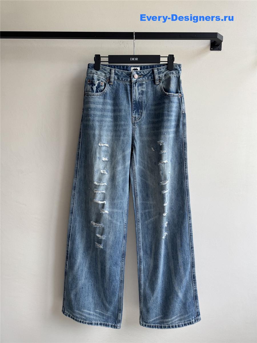 D10r light blue washed denim trousers