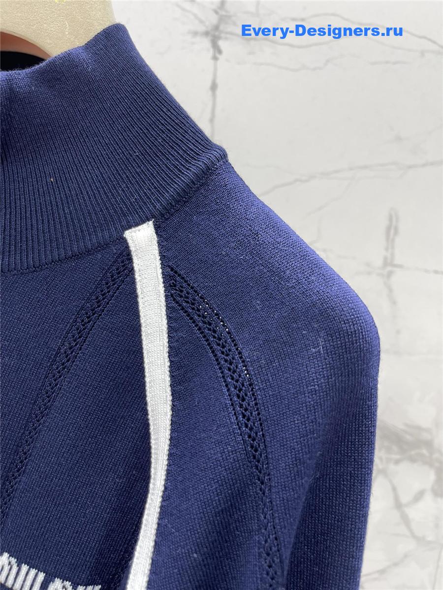 Miu Miu Dark Blue Knit Cardigan