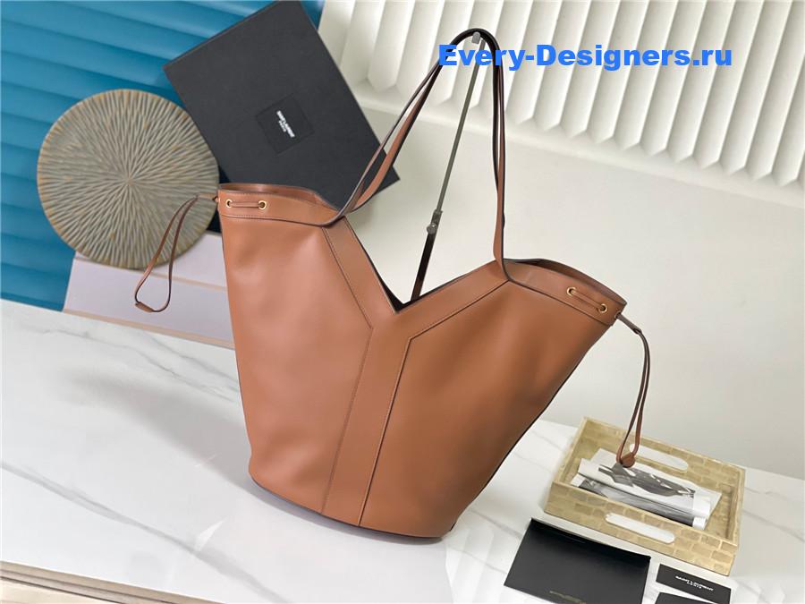 Sa1nt Lau*nt y large hobo in brown leather