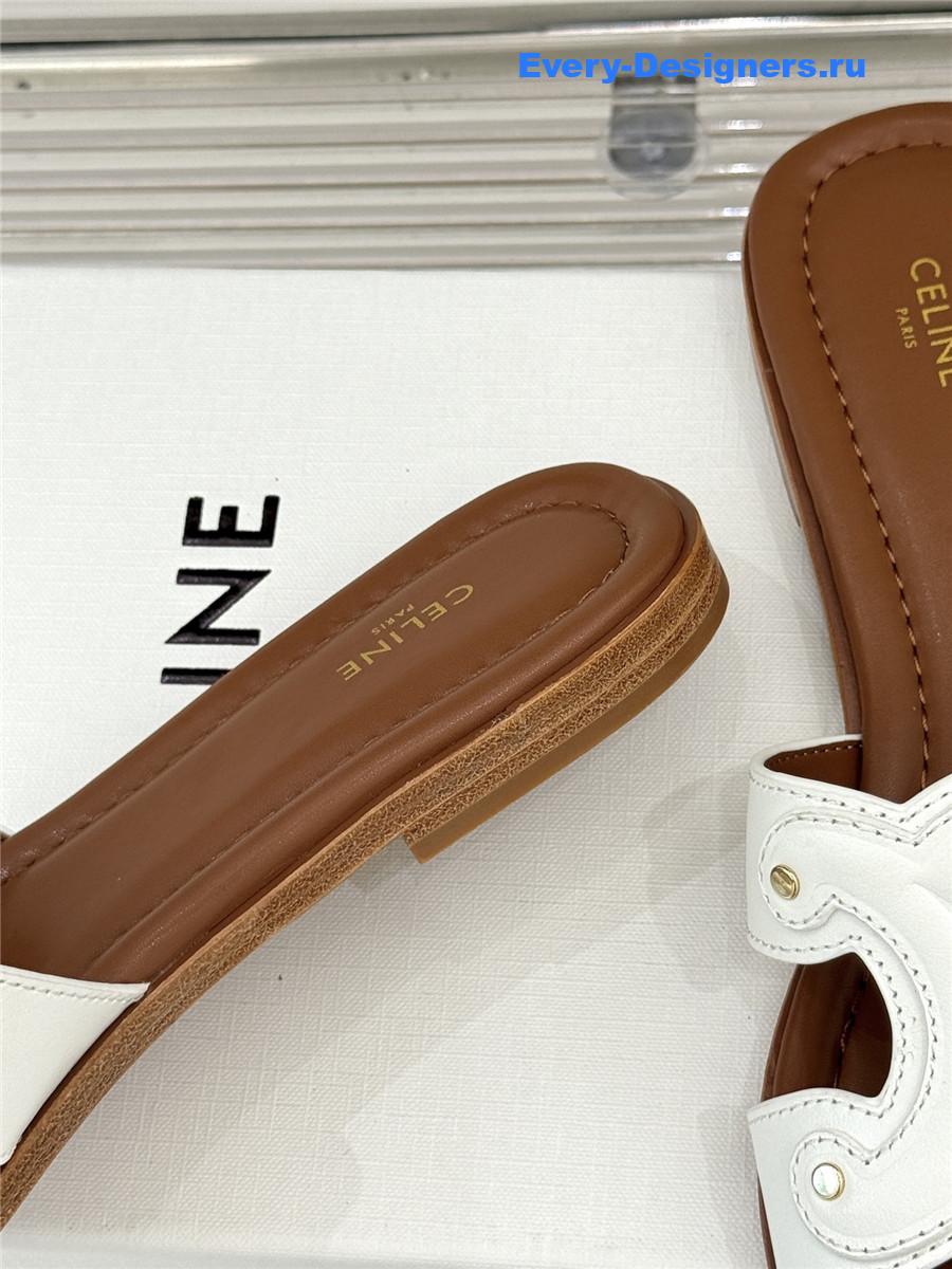 Ce1i*e triomphe leather mules in white