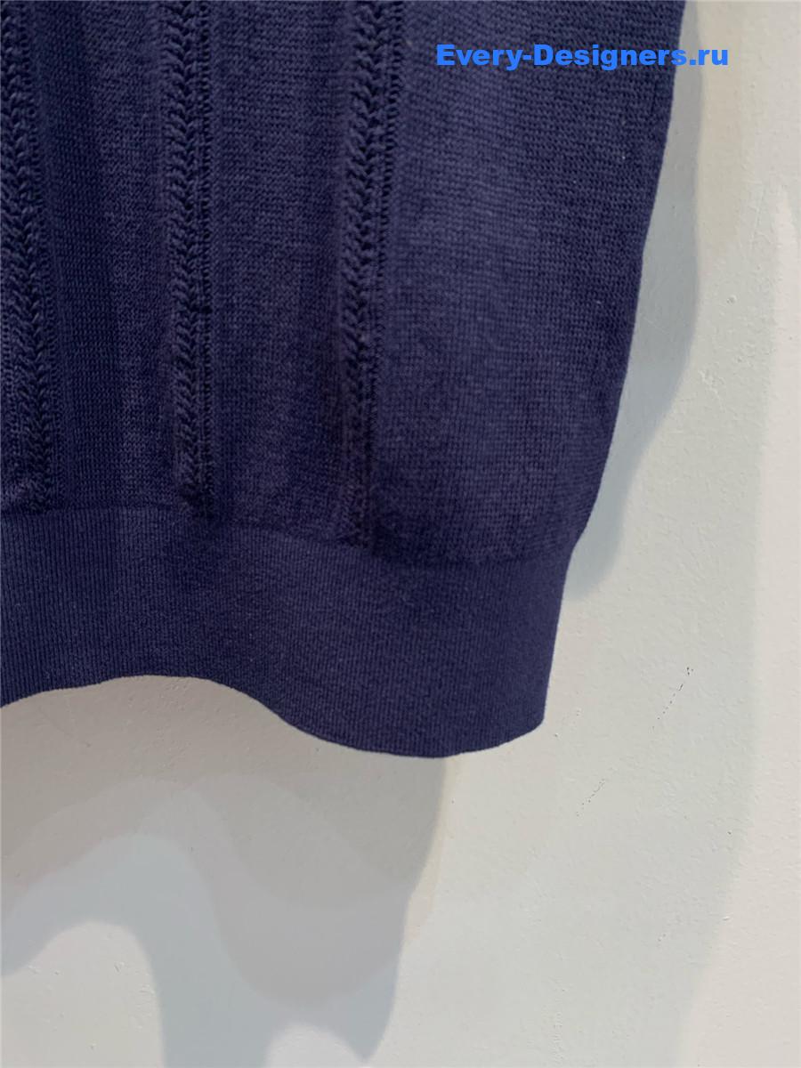Miu Miu Navy Knit Top