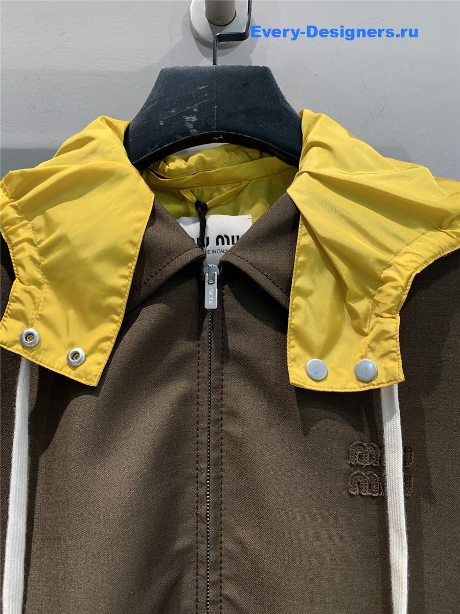 Miu Miu Peat Brown Blouson Jacket