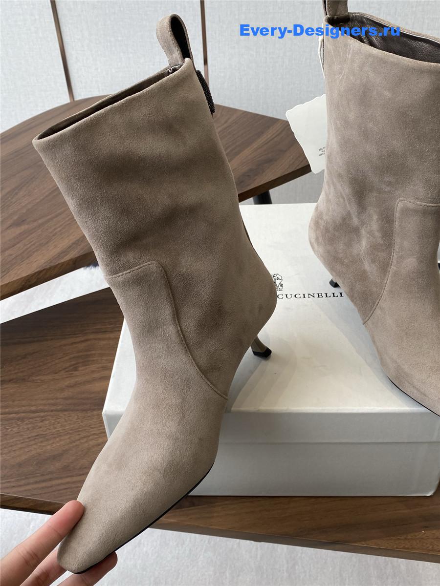 BC Beaded Brown Suede Ankle Boots