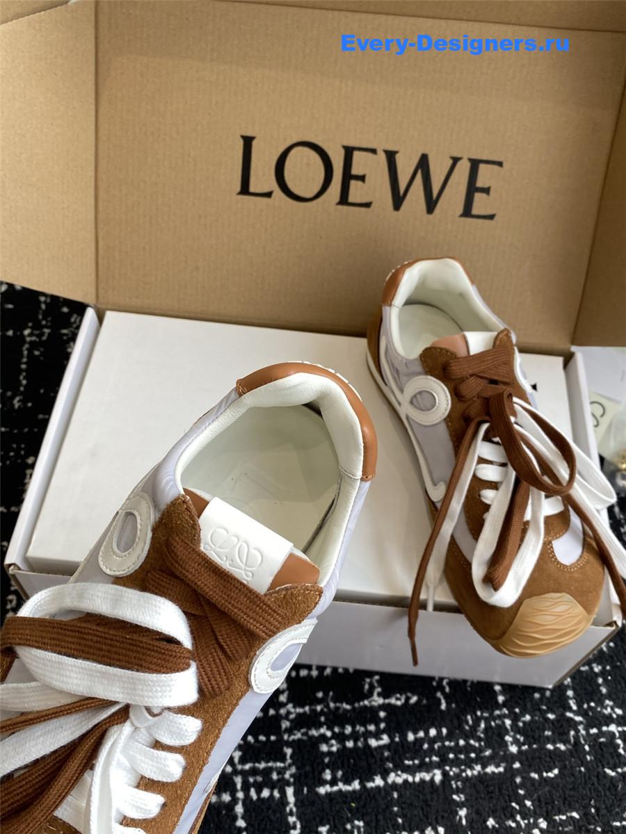 L0ew* ballet runner 2.0 brown leather sneakers