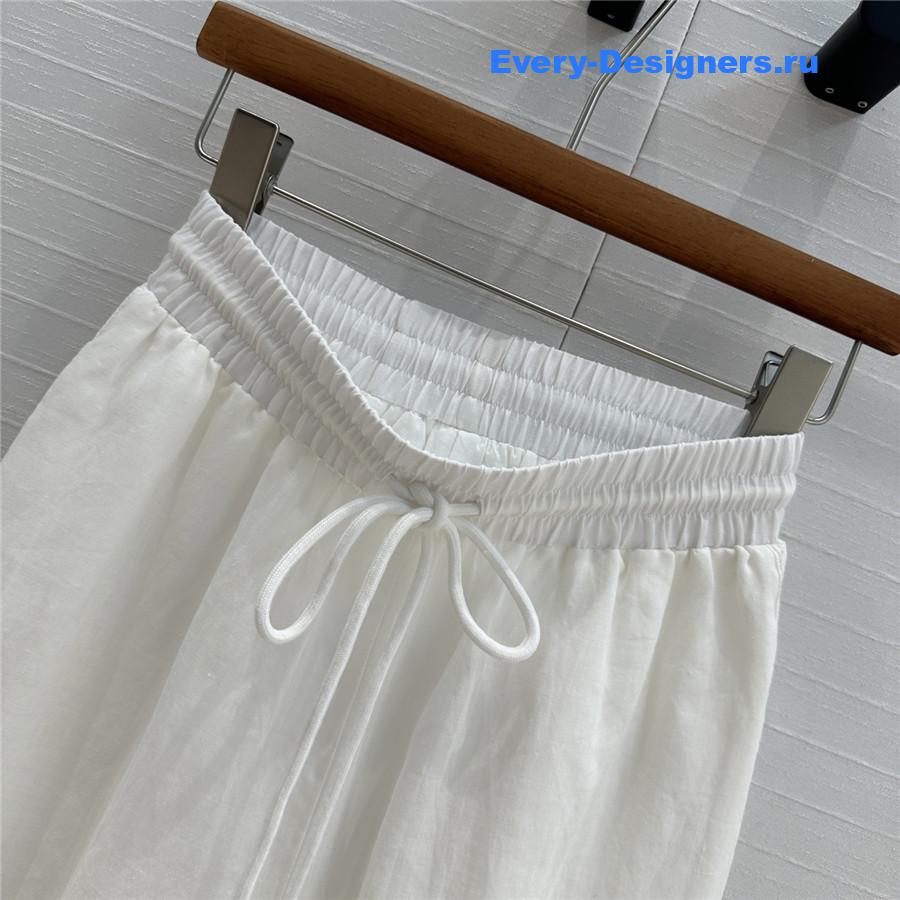 Zimm White Lace Linen Trousers