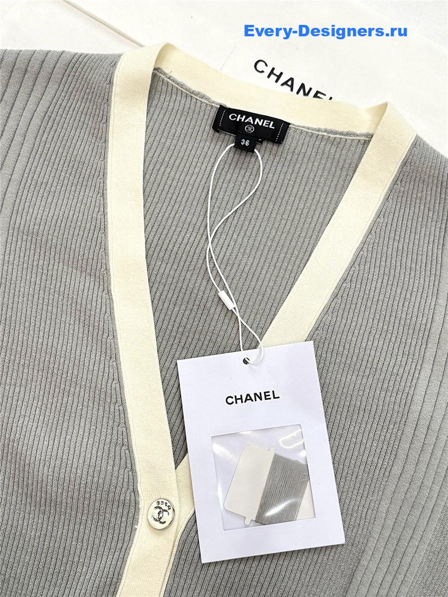 Ch**el grey rhinestone cardigan