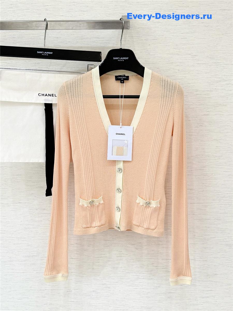 Ch**el orange rhinestone cardigan