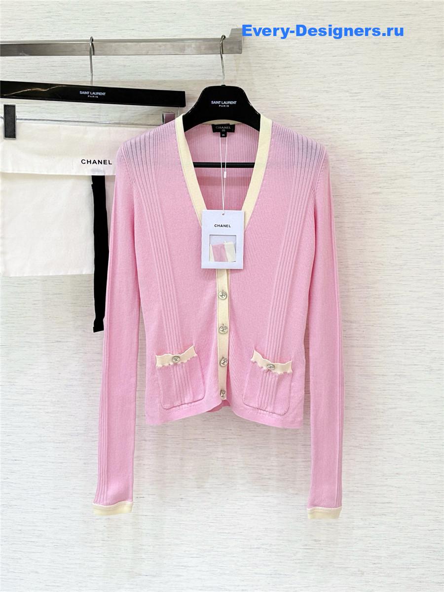 Ch**el pink rhinestone cardigan