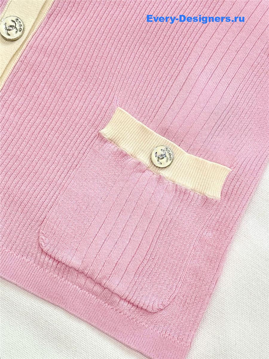 Ch**el pink rhinestone cardigan