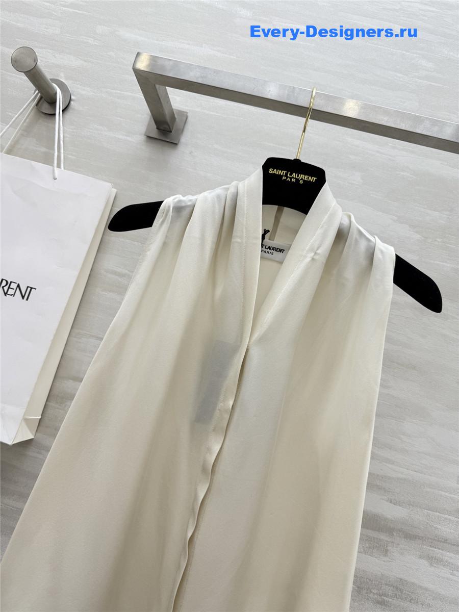 Sa1nt Lau*nt beige silk vest
