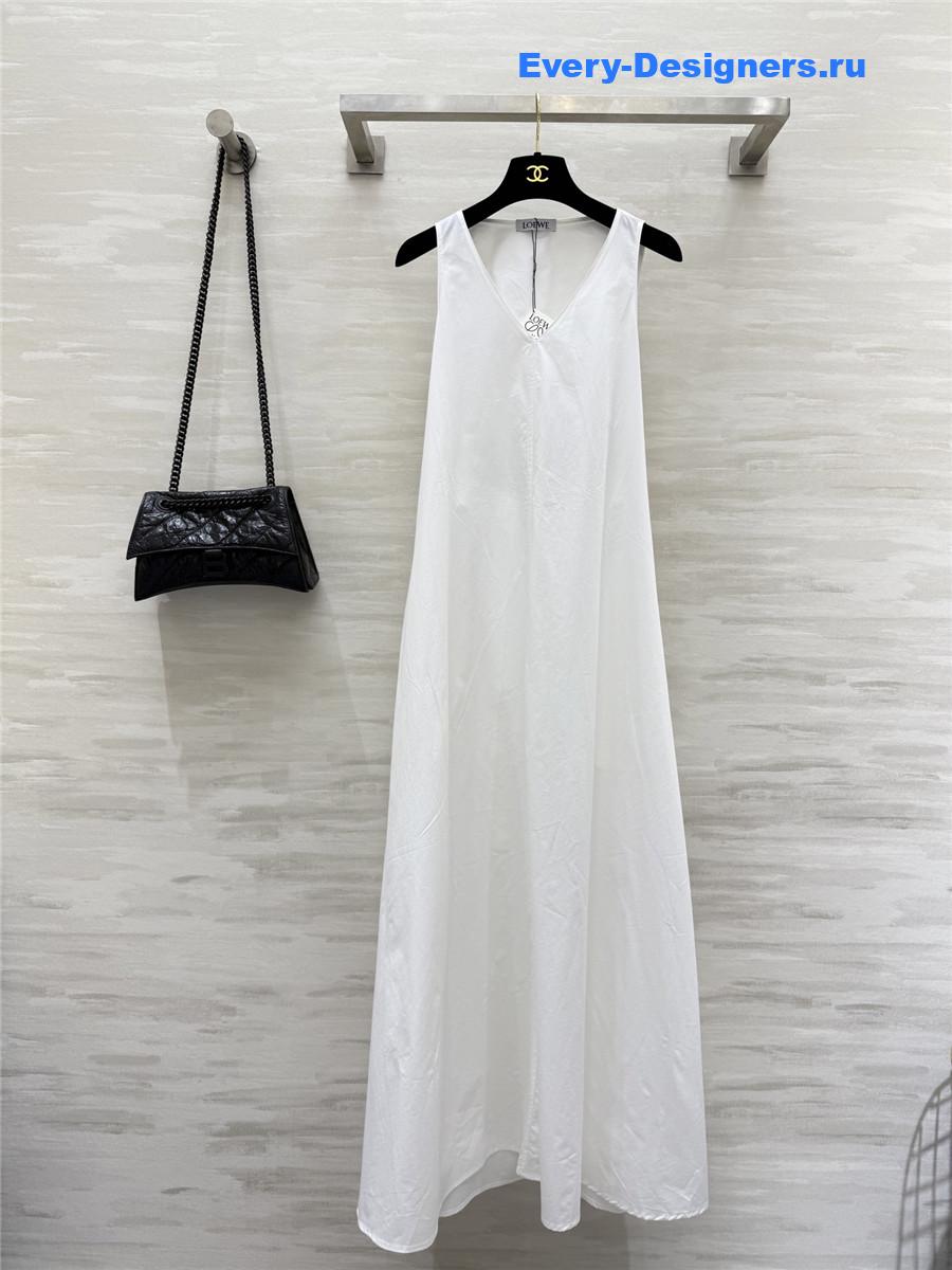 L0ew* white v-neck maxi dress