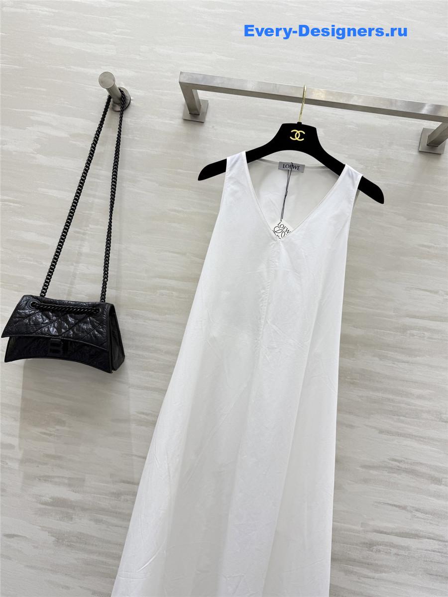 L0ew* white v-neck maxi dress