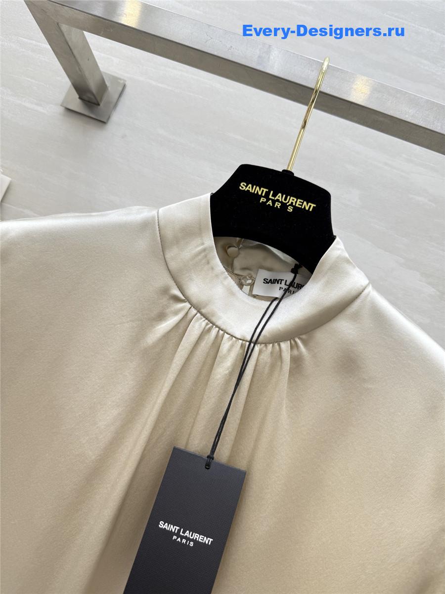 Sa1nt Lau*nt beige silk blouse