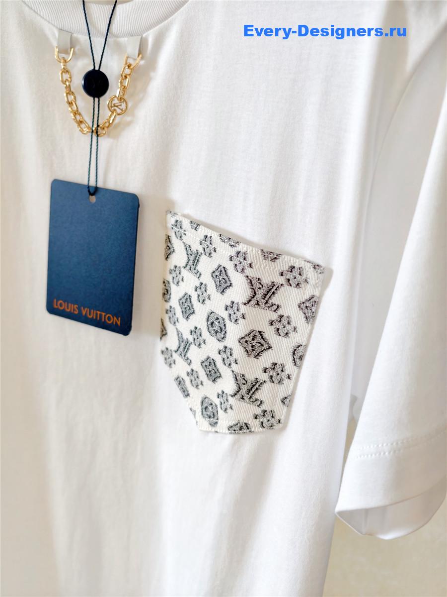l0vis Vvtt0n white monogram pocket tee