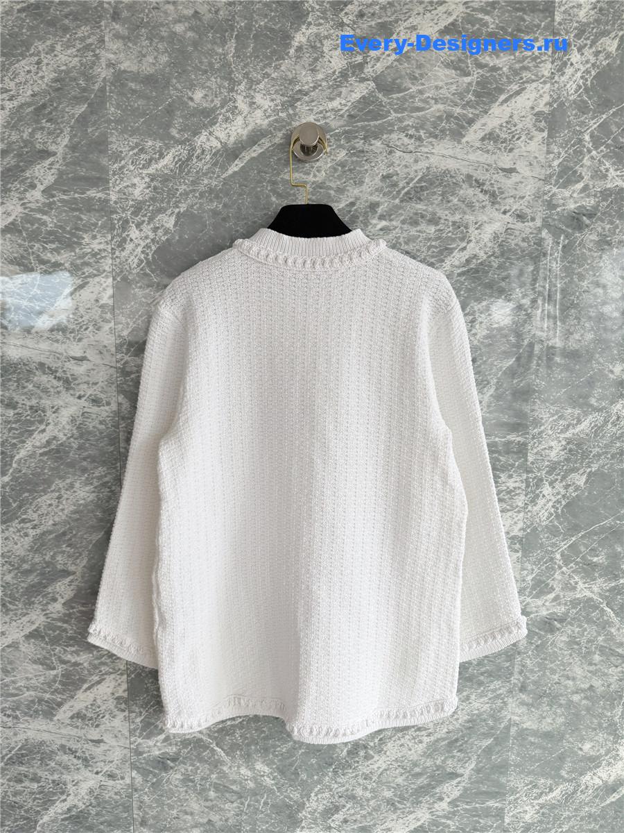 Ch**el white crewneck knit long sleeve