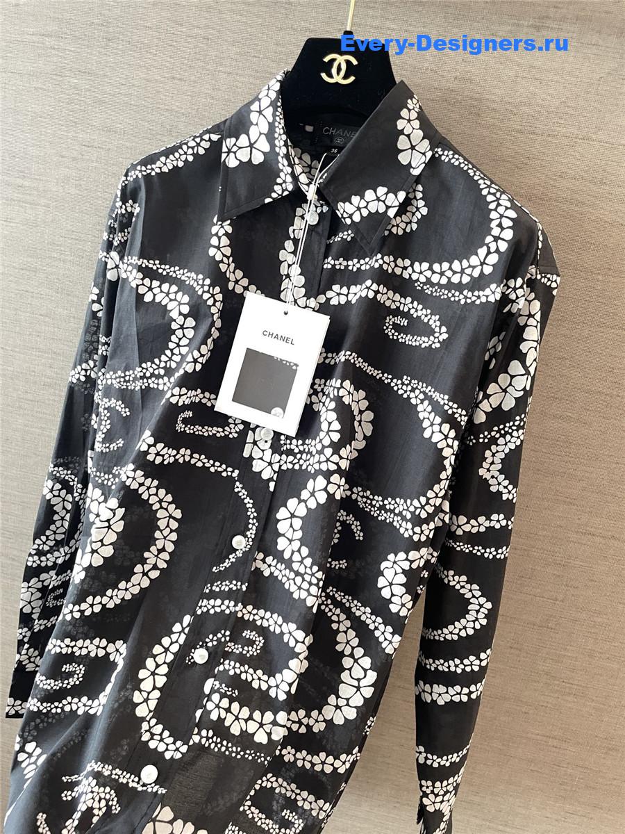 Ch**el coco beach printed voile shirt