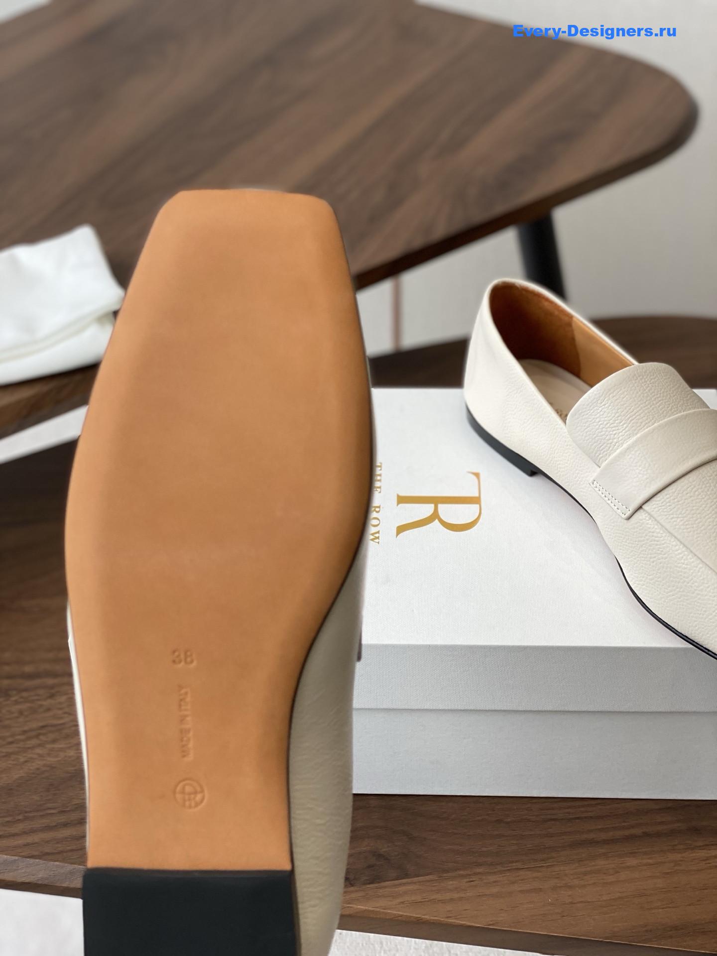 The R0w white leather loafers