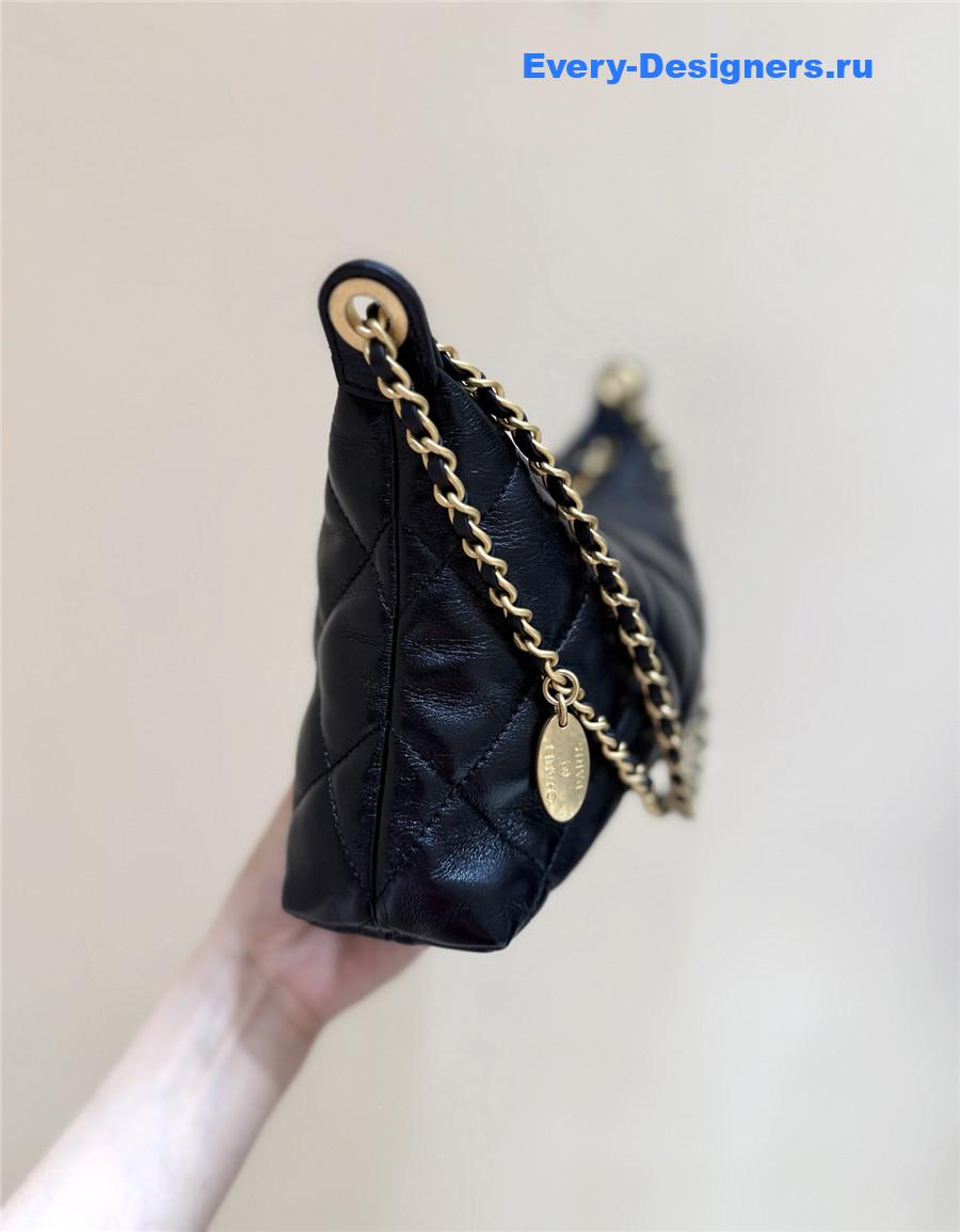 Ch**el black lambskin hobo