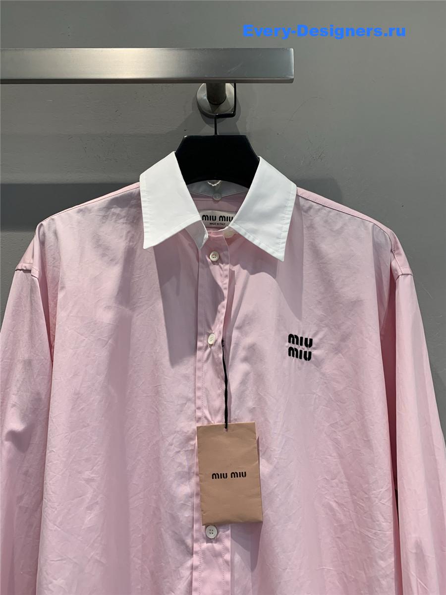 Miu Miu Pink Cotton Poplin Shirt