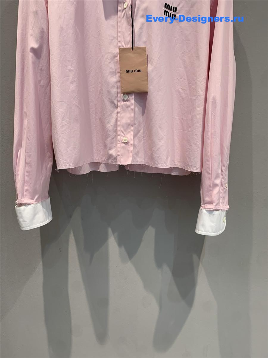 Miu Miu Pink Cotton Poplin Shirt