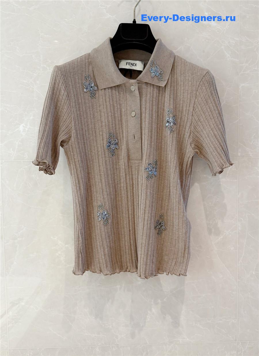 F**di brown cotton polo