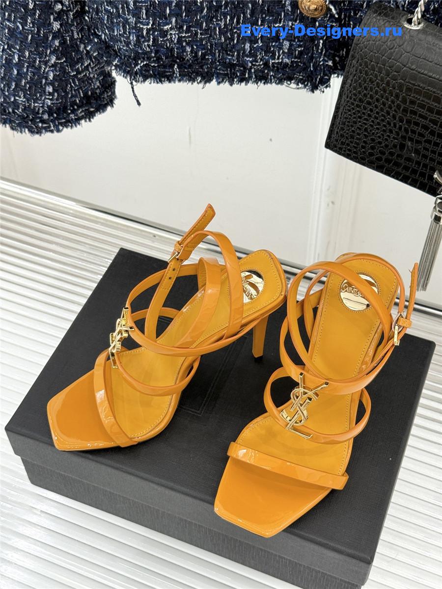 Sa1nt Lau*nt yellow cassandra wedges