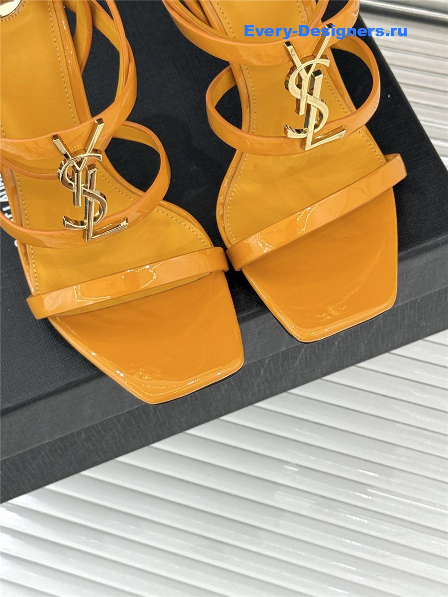 Sa1nt Lau*nt yellow cassandra wedges