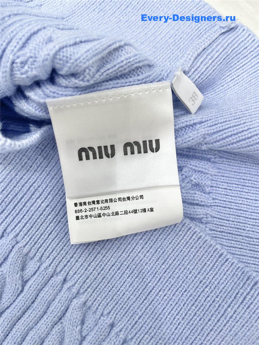 Miu Miu Light Blue Beaded Cardigan